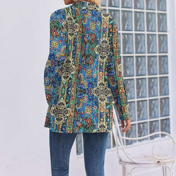 Multi Color Cardigan Cover Up Loose Sweater Size Large Brand New !! - Picture 2 of 4